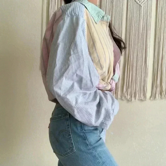 Multi color button front button down top - Picture 6 of 10